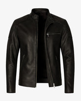 Ortona - Men’s Black Leather Biker Jacket